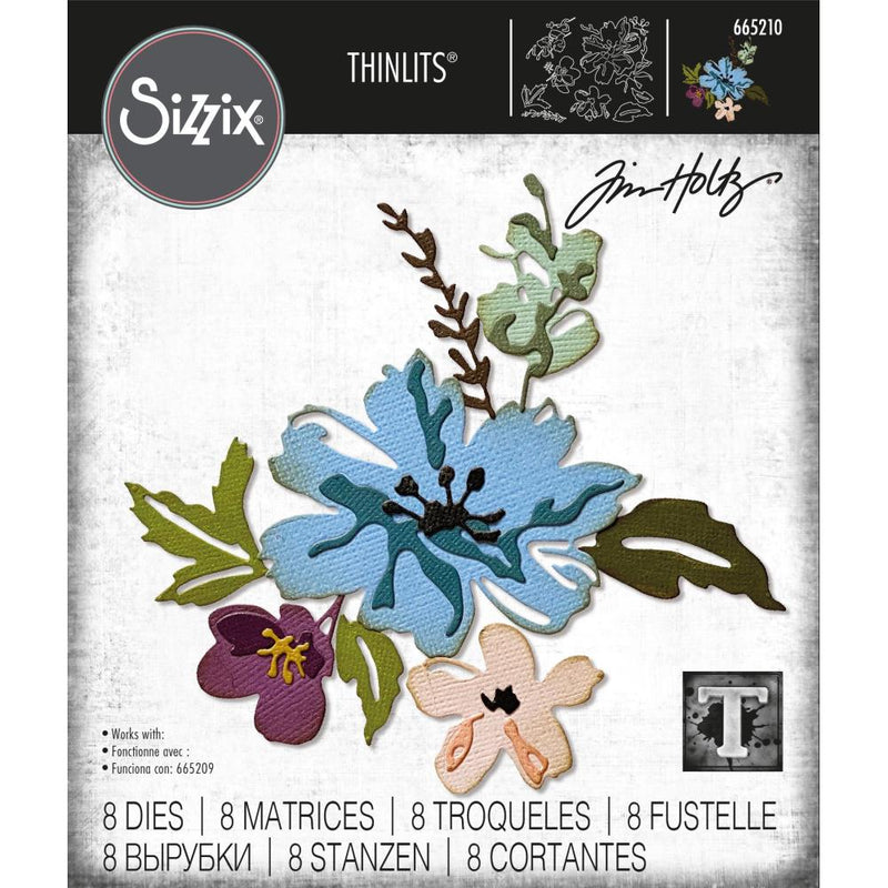 Sizzix Thinlits Die Set - Brushstroke Flowers