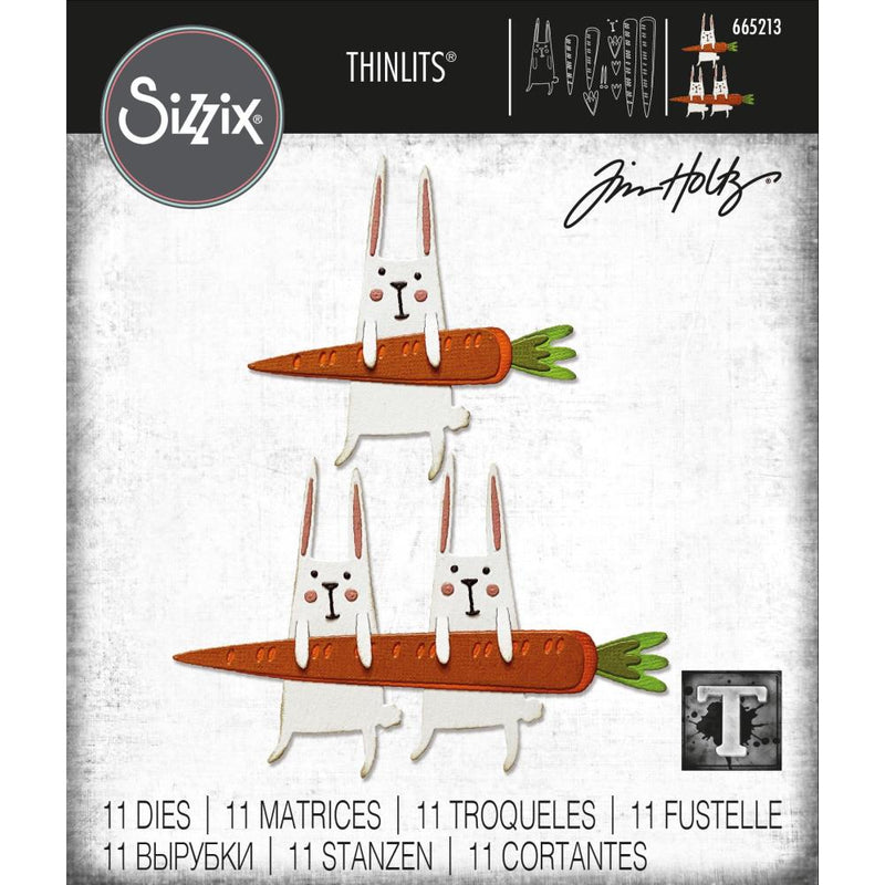 Sizzix Thinlits Die Set  - Carrot Bunny, 665213 by: Tim Holtz