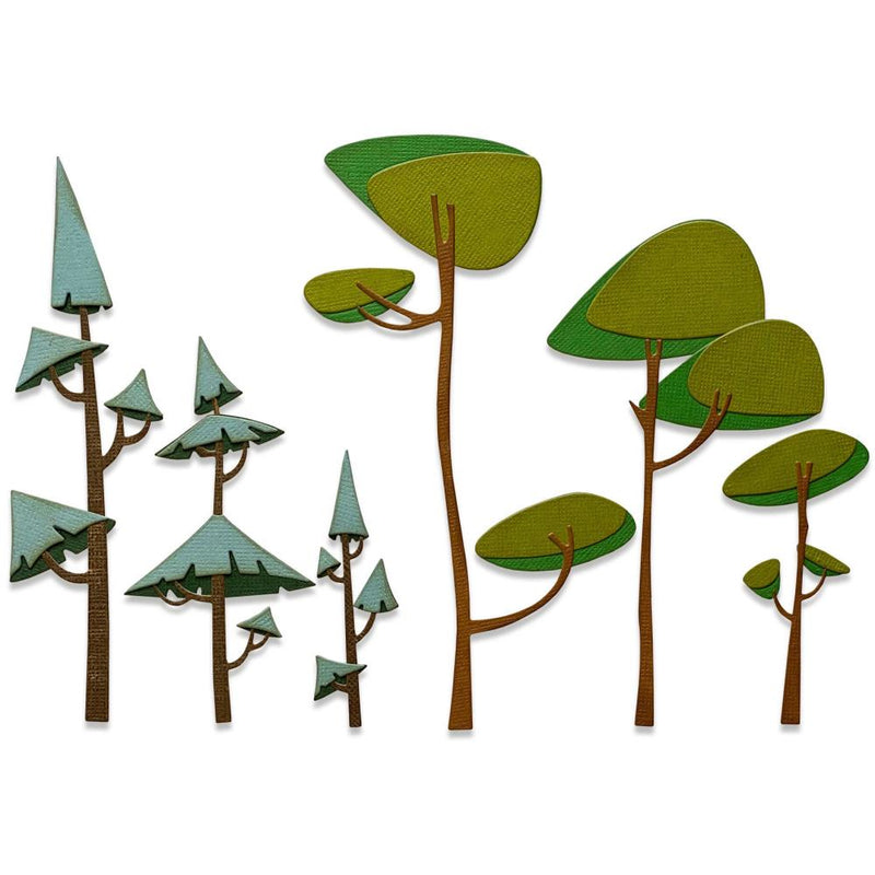 Sizzix Thinlits Die Set - Funky Trees, 665217 by: Tim Holtz