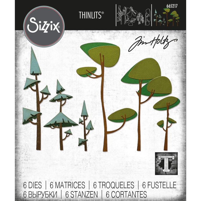 Sizzix Thinlits Die Set - Funky Trees, 665217 by: Tim Holtz