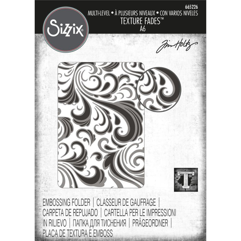 Sizzix Texture Fades Multi-Level Embossing Folder - Swirls, 665226 by: Tim Holtz