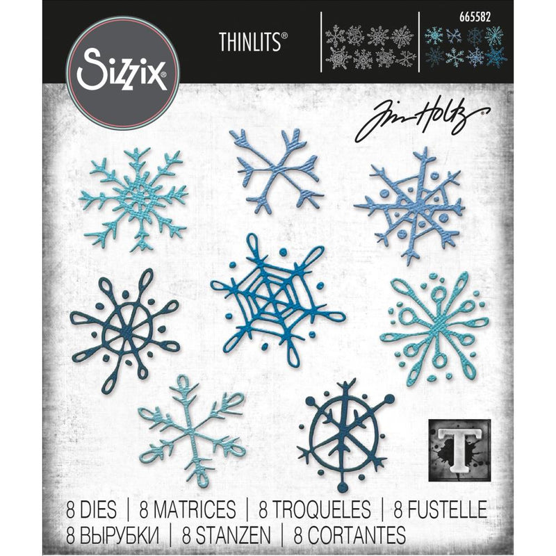 Sizzix Thinlits Die Set  - Scribbly Snowflakes, 665582 by: Tim Holtz