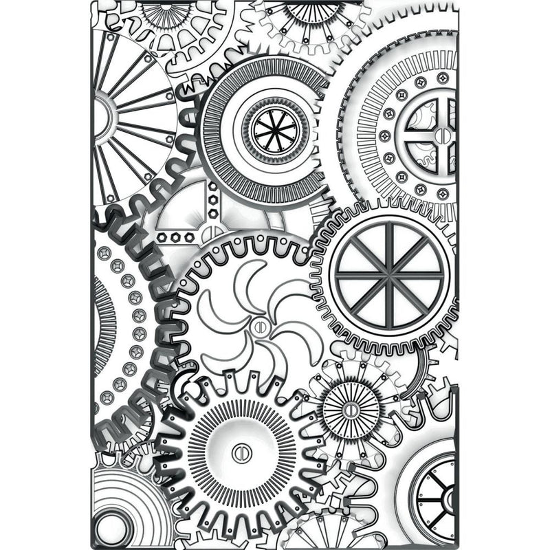 Sizzix 3-D Texture Fades Embossing Folder - Mini Mechanics, 665633 by: Tim Holtz