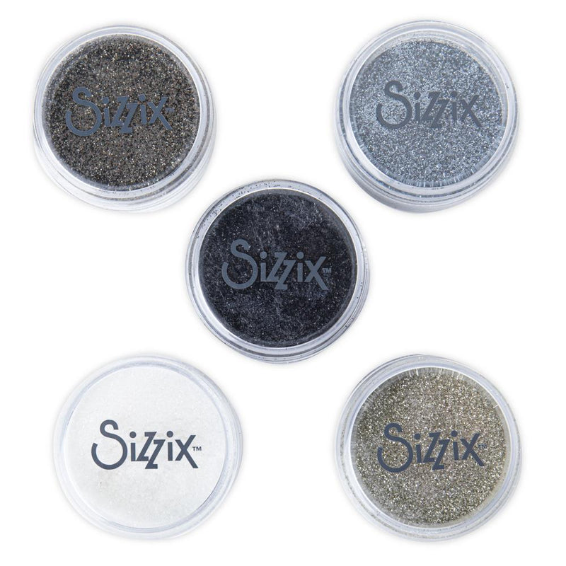 Sizzix - Making Essential - Biodegradable Fine Glitter 5Pc - Neutrals, 665801