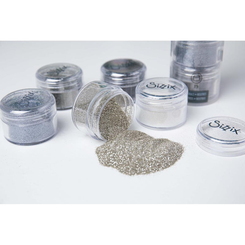 Sizzix - Making Essential - Biodegradable Fine Glitter 5Pc - Neutrals, 665801