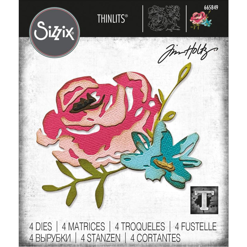 Sizzix Thinlits Die Set - Brushstroke Flowers