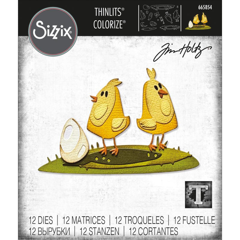 Sizzix Thinlits Die Set - Papercut Chicks Colorize, 665854 by: Tim Holtz