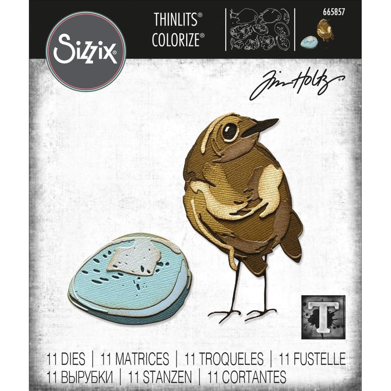 Sizzix Thinlits Die Set - Bird & Egg Colorize, 665857 by: Tim Holtz