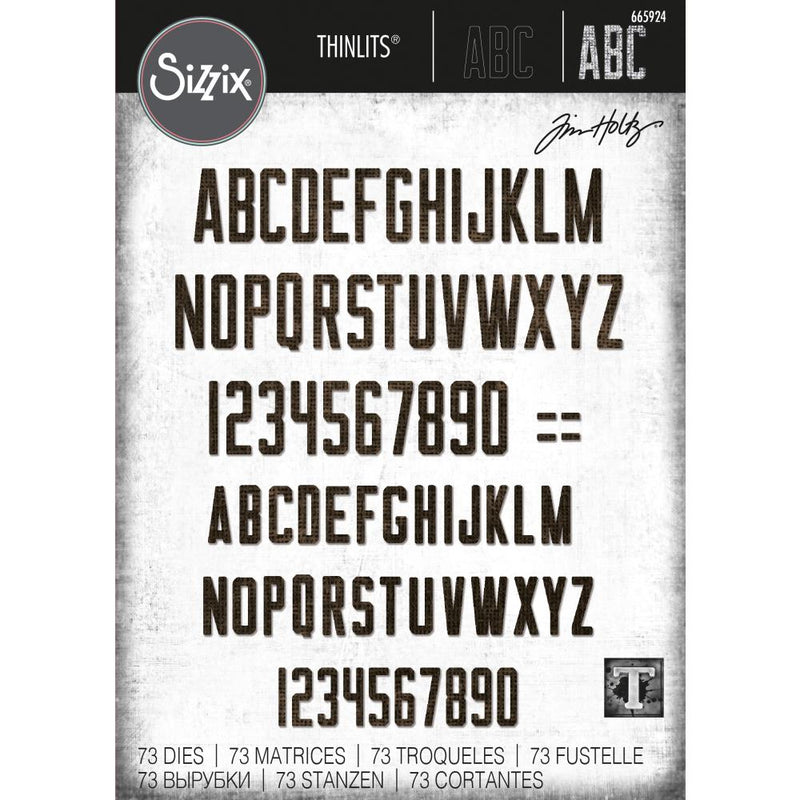 Sizzix Thinlits Die Set - Alphanumeric Theory, 665924 by: Tim Holtz