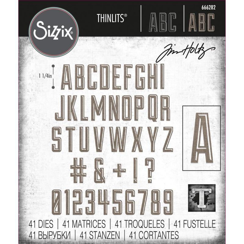 Sizzix Thinlits Die Set- Alphanumeric Emporium, 666282 by: Tim Holtz