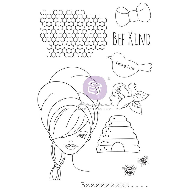 Julie Nutting - Miss Bea - Mixed Media Cling Rubber Stamp Set, 913281