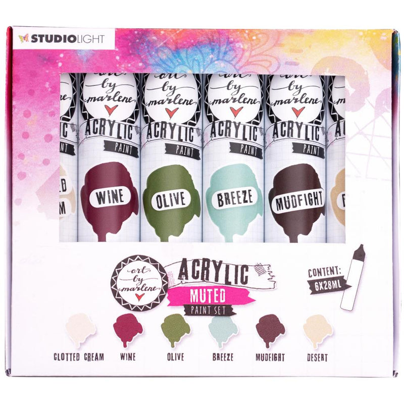 Studio Light Art by Marlene- Acrylic Paint Set 6Pc - Muted, ACP105