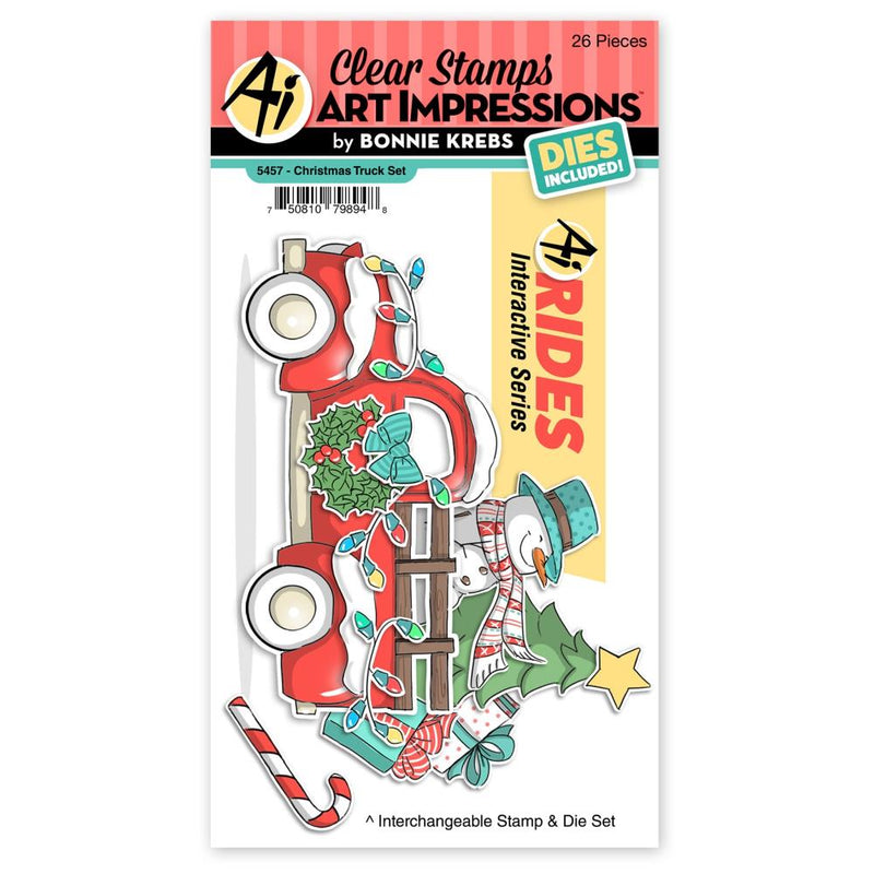 Art Impressions RIDES Stamp & Die Set - Chirstmas Truck Set, AIR5457