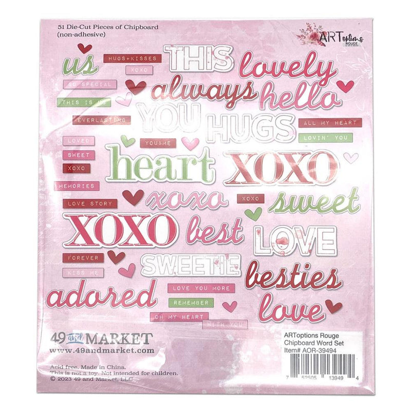 49 & Market Chipboard Word Set - ARToptions Rogue, AOR39494