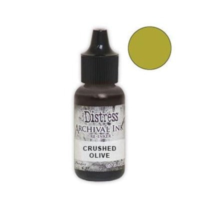 Tim Holtz Distress Archival Ink Re-Inker - Crushed Olive, ARD80817