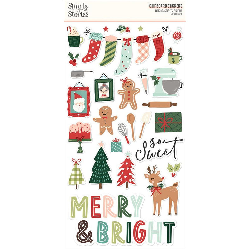 Simple Stories - Baking Spirits Bright Chipboard Stickers, BAKI8316