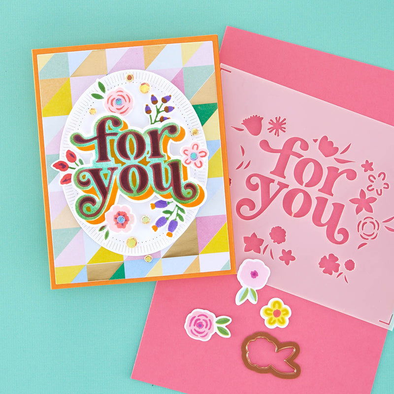 Spellbinders Stencil and Die Bundle - Floral For You, BD-0749