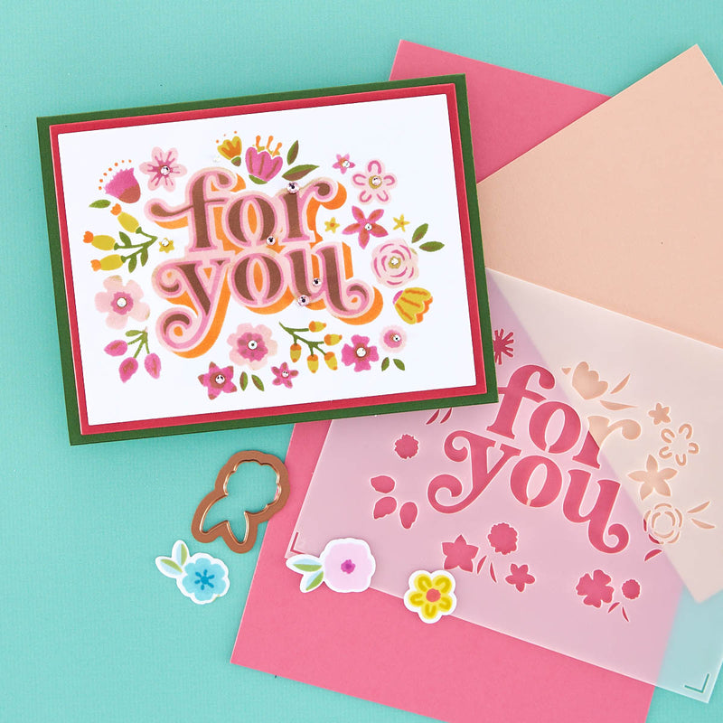 Spellbinders Stencil and Die Bundle - Floral For You, BD-0749