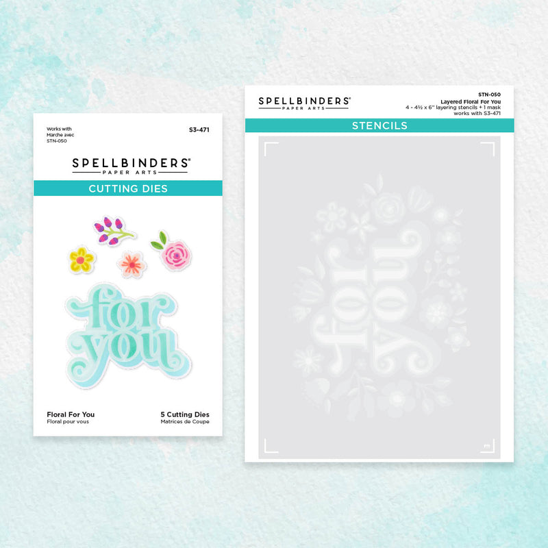 Spellbinders Stencil and Die Bundle - Floral For You, BD-0749