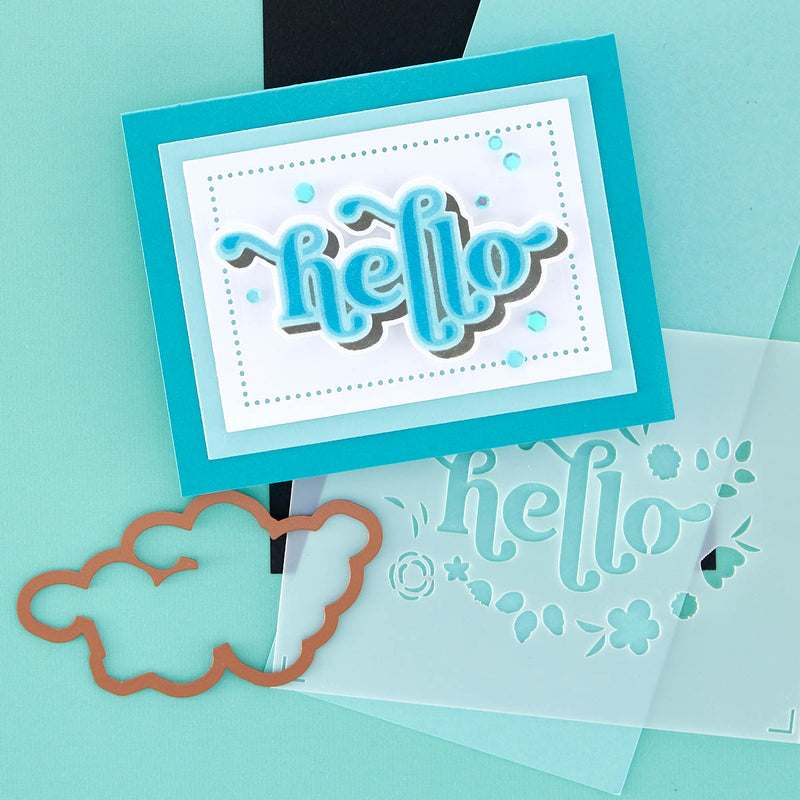 Spellbinders Stencil and Die Bundle- Floral Hello, BD-0750