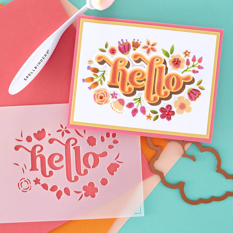 Spellbinders Stencil and Die Bundle- Floral Hello, BD-0750