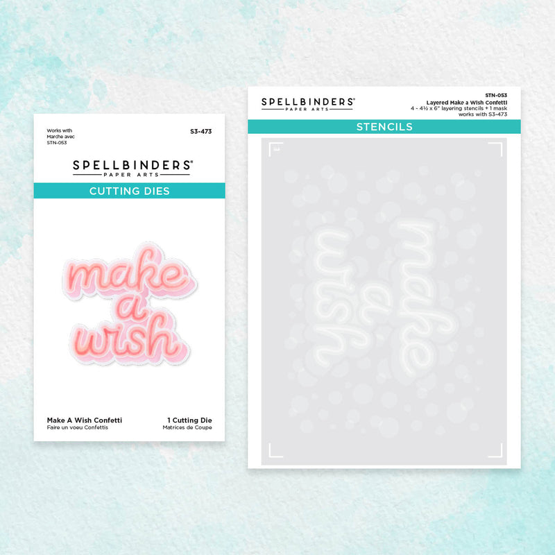 Spellbinders Stencil and Die Bundle- Make a Wish Confetti, BD-0751