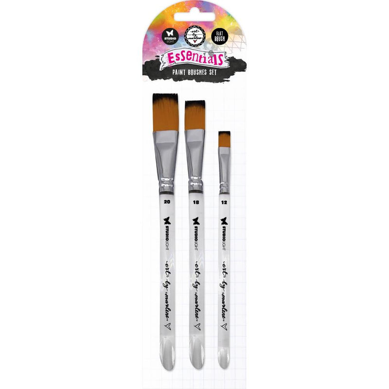 Studio Light Art by Marlene Soft Nylon Brushes 3Pc - Flat, BRUSH01