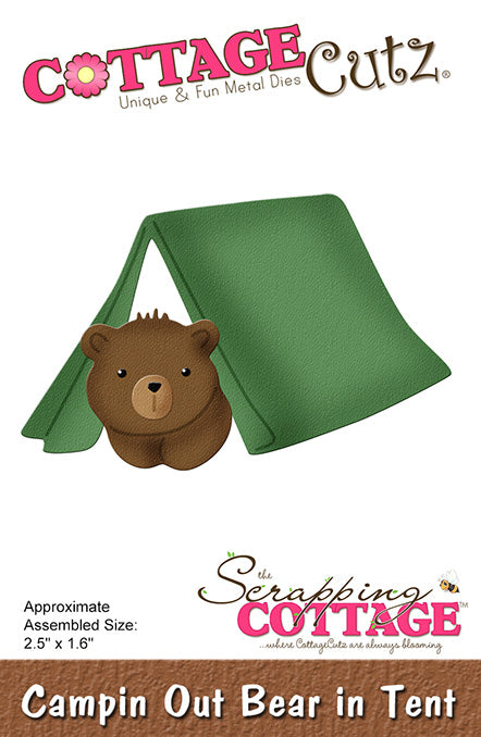 CottageCutz Die - Campin' Out Bear In Tent, CC-929