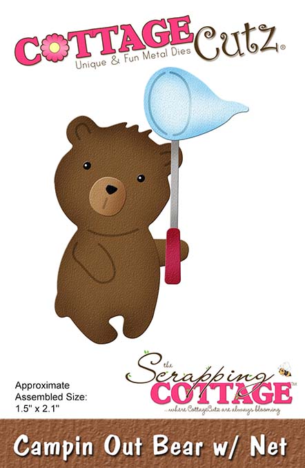 CottageCutz Die - Campin' Out Bear w/Net, CC-932