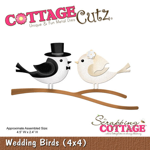 CottageCutz Dies - Wedding Birds (4x4), CC4x4-572