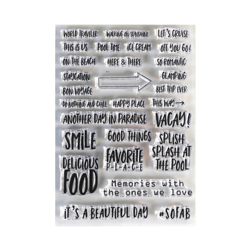 Elizabeth Craft Designs Clear Stamp Set - Vacay Phrases, CS192