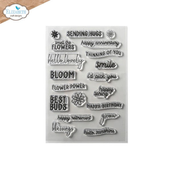 Elizabeth Craft Designs Stamp Set - Florals Vol. 4 Collection - Smell the Flowers, CS268