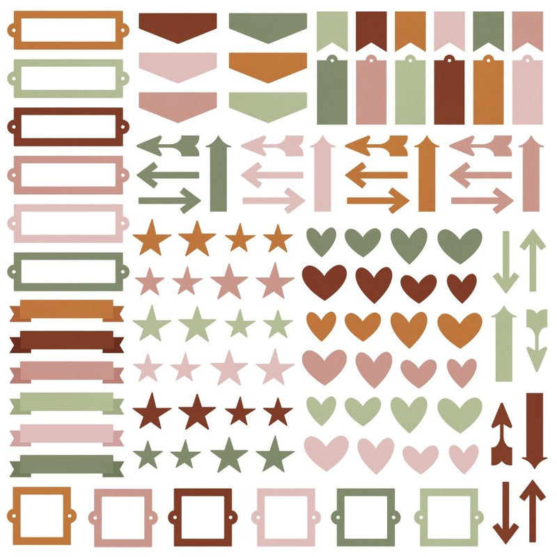 Simple Stories Chipboard Bits & Pieces - ColorVIBE Boho, CV13480