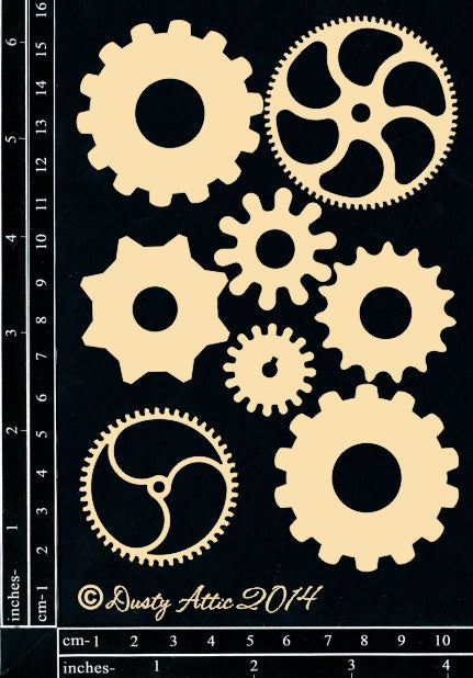 Dusty Attic Chipboard 4x6 - Cogs