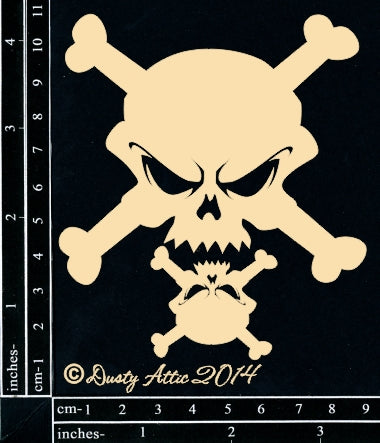 Dusty Attic - Skull & Crossbone, DA0015 ~ 4x4