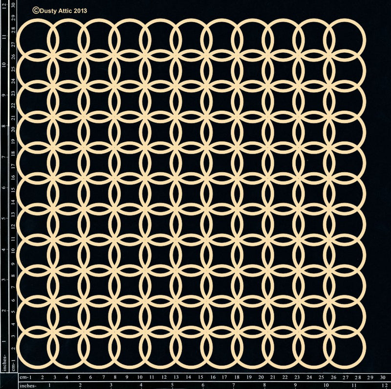 Dusty Attic Chipboard 12x12 - Circle Mesh Large, DA0883