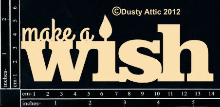 Dusty Attic Chipboard 3x6 - Make A Wish, DA0945