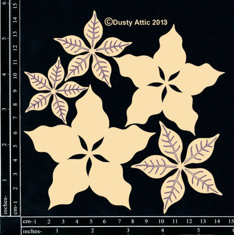 Dusty Attic Chipboard 6x6 - Poinsettia, DA1023