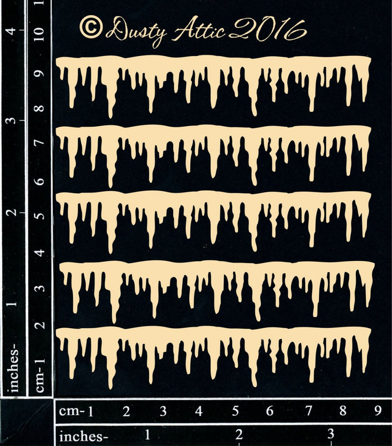 Dusty Attic Chipboard 4x4- Mini Icicles, DA1696