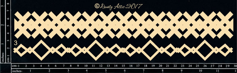 Dusty Attic Chipboard 3x12 - Geometric Border