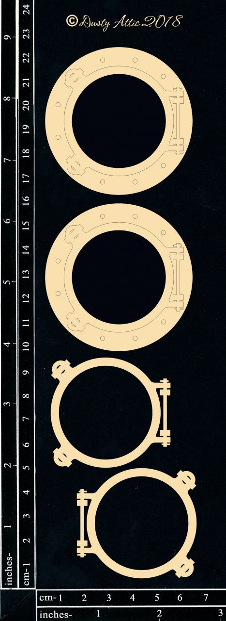 Dusty Attic Chipboard 3x9 - Port Holes, DA2149