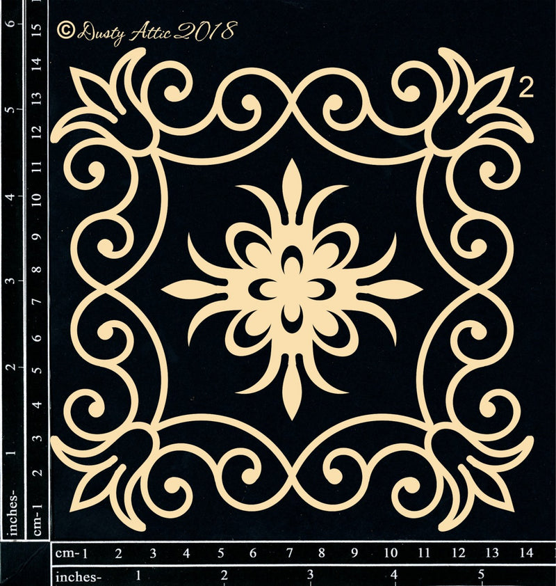 Dusty Attic Chipboard 6x6 - Ornate Motifs