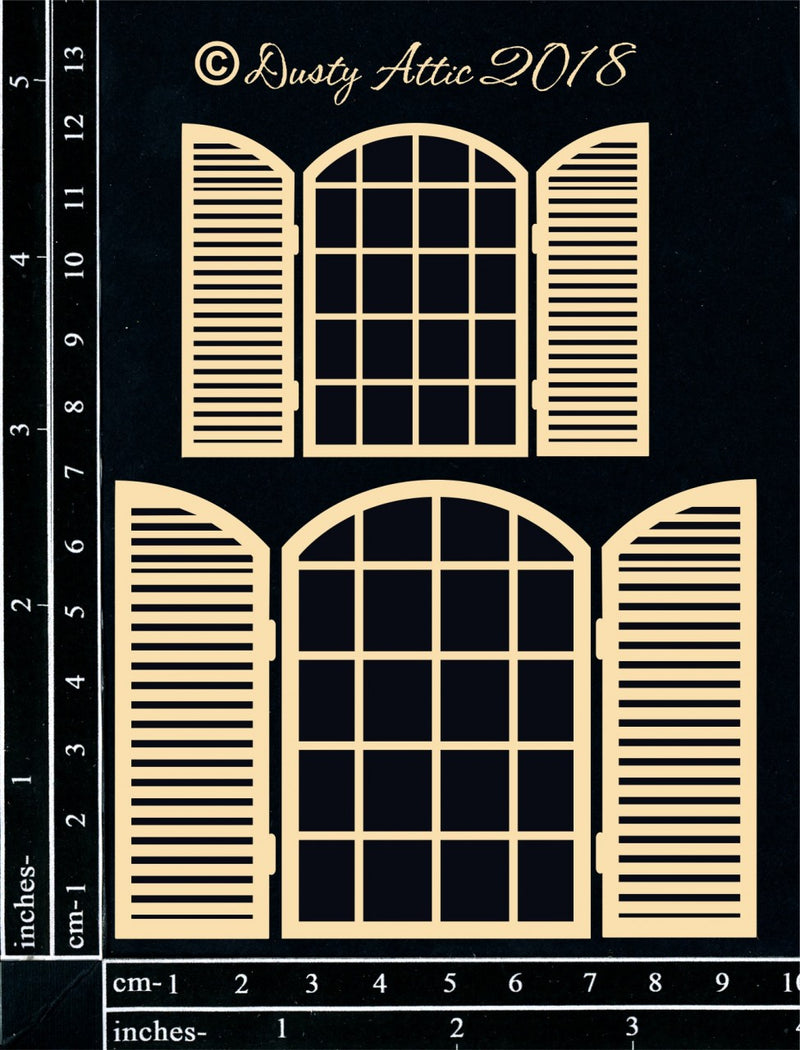 Dusty Attic Chipboard 3x6 - Windows & Shutters