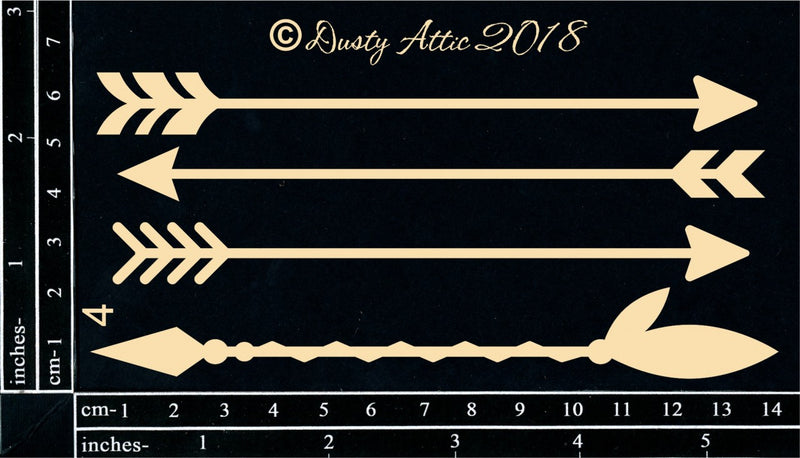 Dusty Attic Chipboard 3x6 - Tribal Arrows