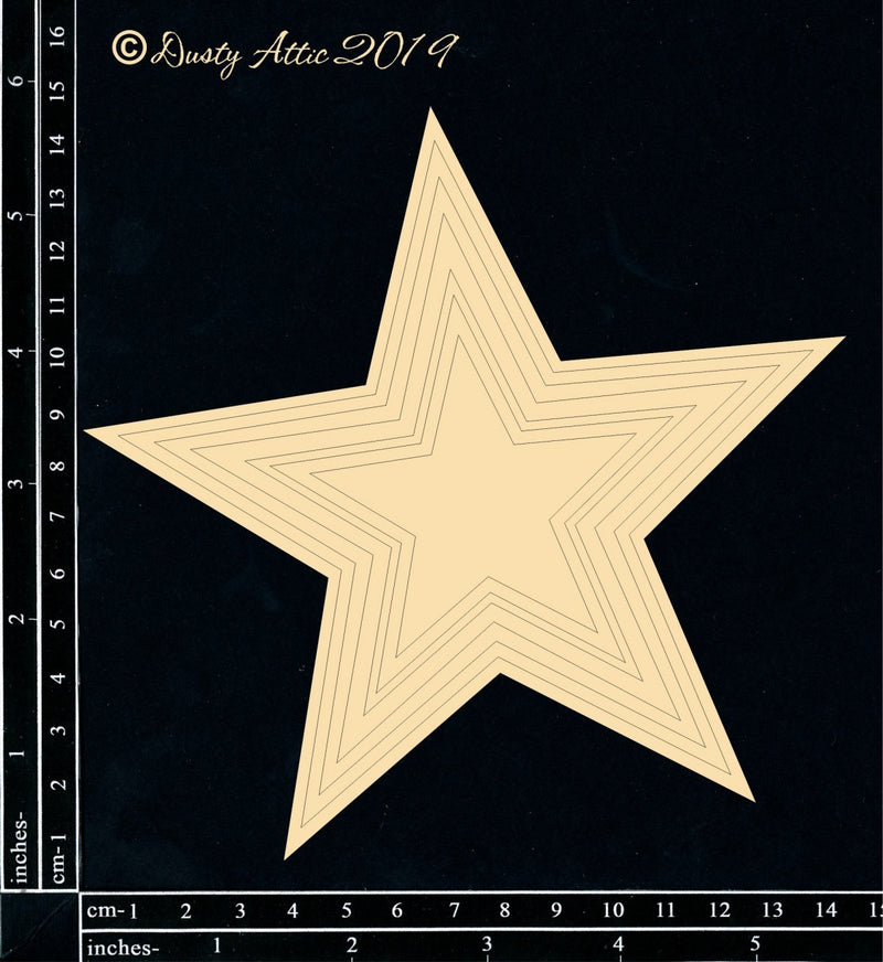 Dusty Attic Chipboard 6x6 - Get Framed - Star, DA2378