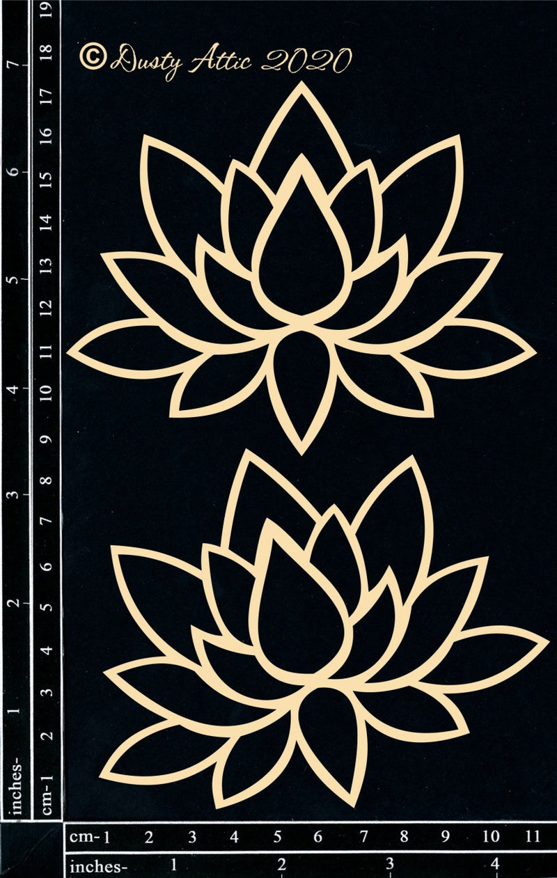 Dusty Attic Chipboard 5x7 - Lotus Large, DA2467