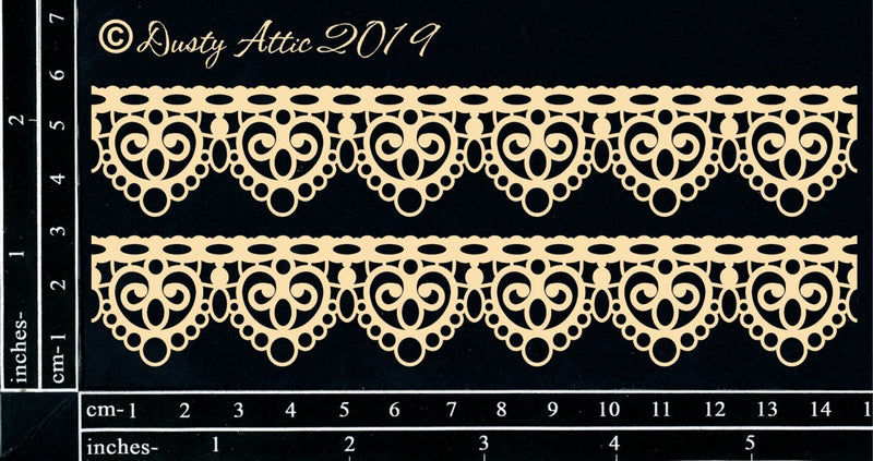 Dusty Attic Chipboard 3x6 - Lace Border