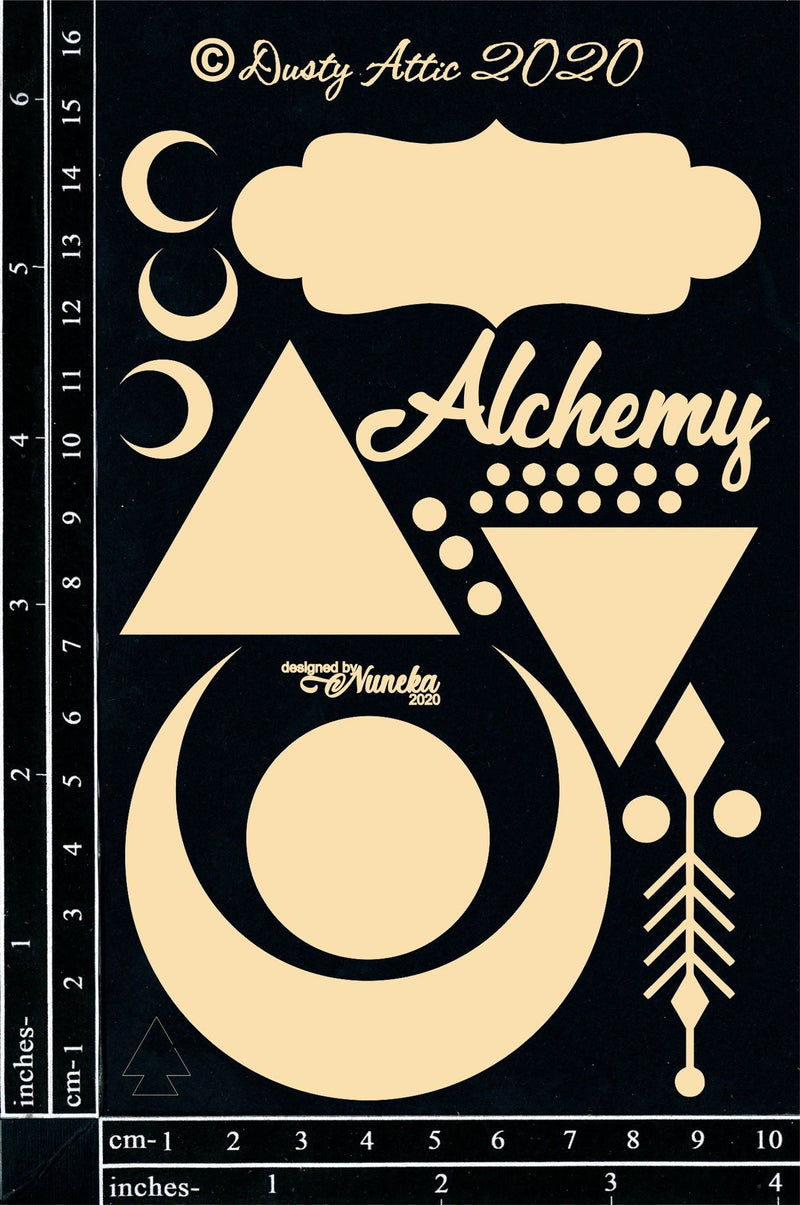 Dusty Attic Chipboard 4x6- Alchemy – by Nuneka, DA2743