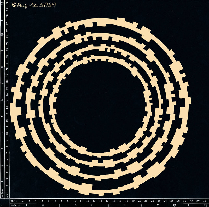 Dusty Attic Chipboard 12x12 - Techno Circles Large, DA2856