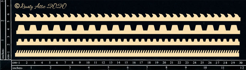 Dusty Attic Chipboard 3x12 - Gear Edge Borders, DA2866